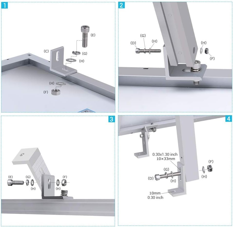 Versatile Tilt Mount Brackets for Solar Panels – Ideal for Roofs & Flat Surfaces