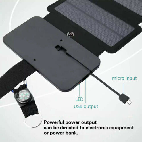 Solar Panel Folding PV Power Outdoor Camping Hiking USB Phone Charger Portable