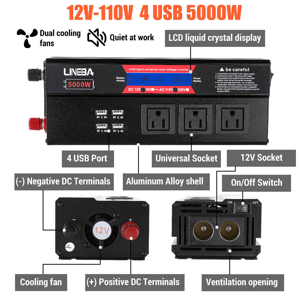 5000W Complete Solar Panel Kit Solar Power Generator 100W 200W Panel & Inverter