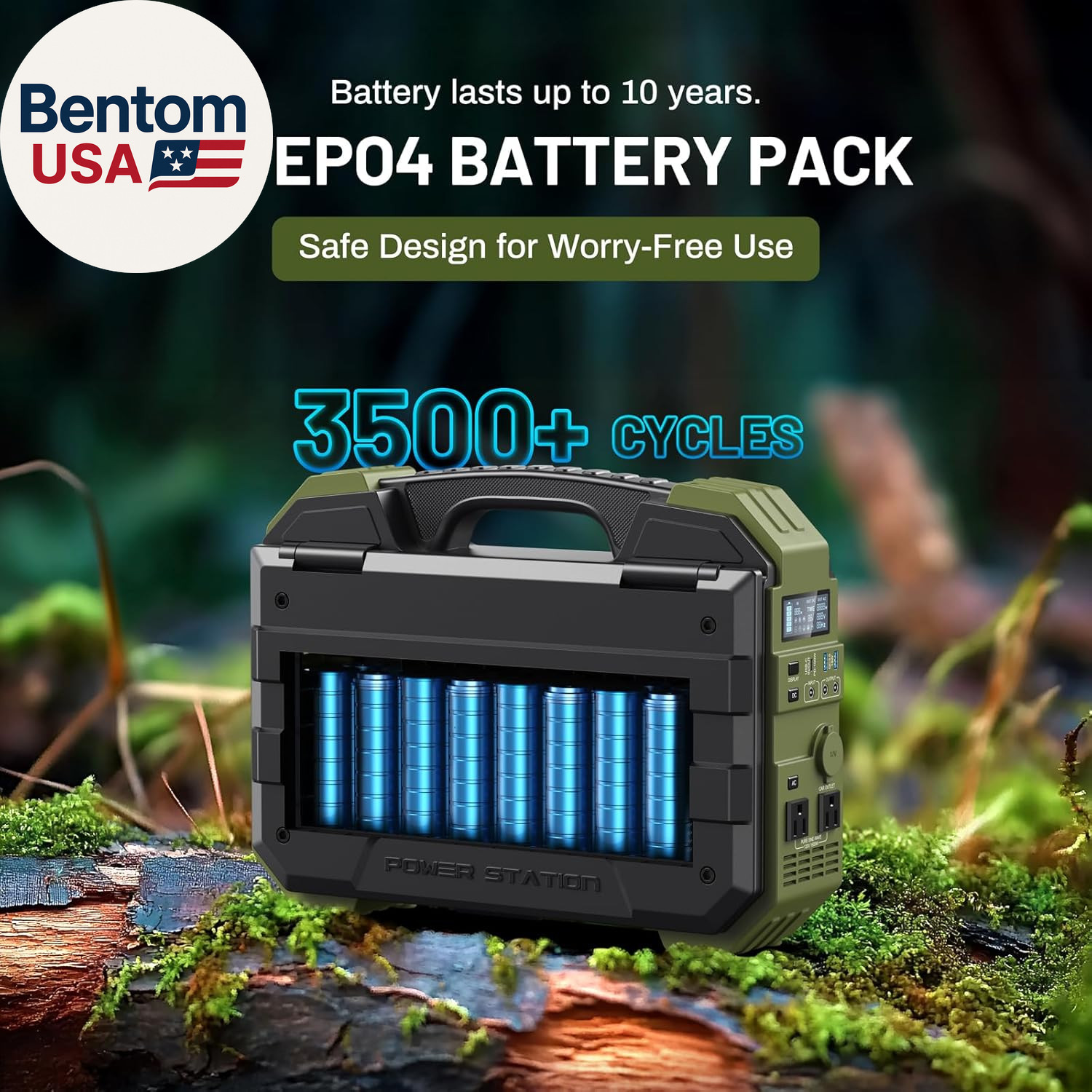 1600W Portable Power Station 1024Wh LiFePO4 Solar Generator Backup Battery