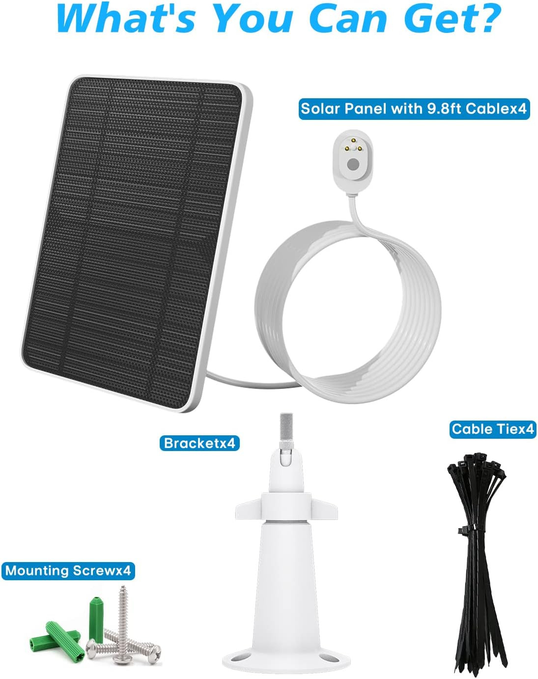 Arlo Solar Panel Charger Compatible with Pro 5S/4/3/3 Floodlight/Ultra/2, 6V 4.5