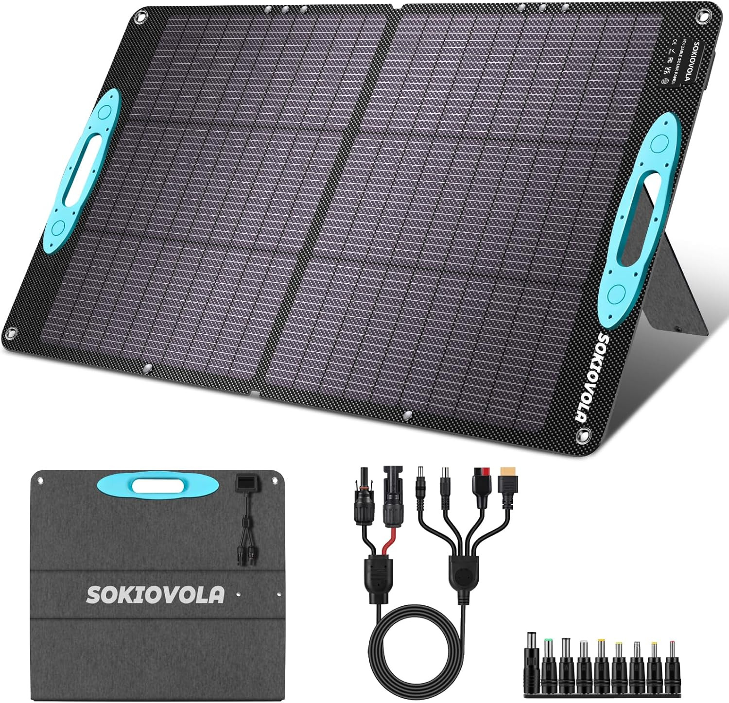100W ETFE Foldable Solar Panel IP68 Waterproof High Efficiency Camping RV