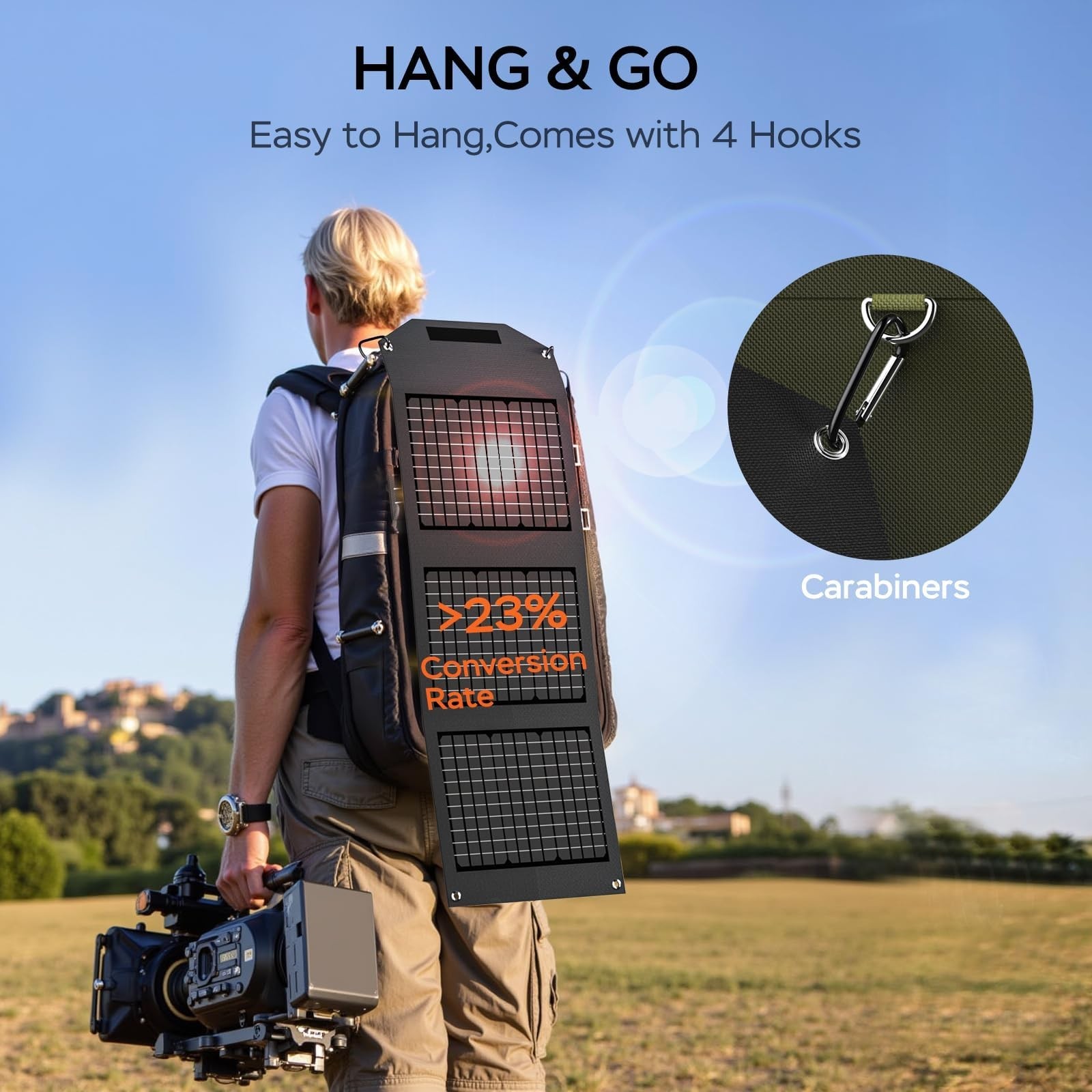 MARBERO 30W Solar Panel, Foldable Solar Panel Battery Charger for Portable Po…