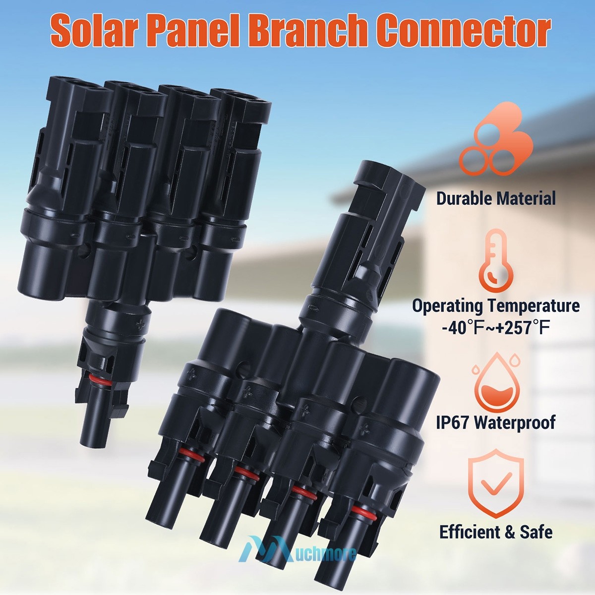 Solar Panel Connectors T Branch Cable Splitter Coupler 4 Way Parallel Connection