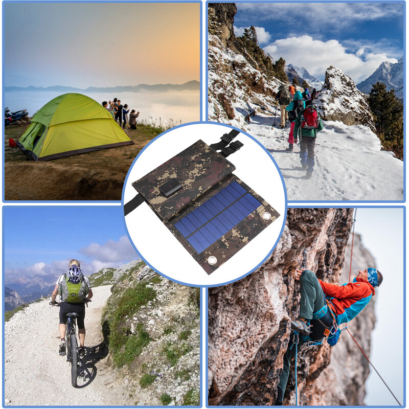 80W USB Solar Panel Folding Power Bank Outdoor Camping Hiking Phone Charger