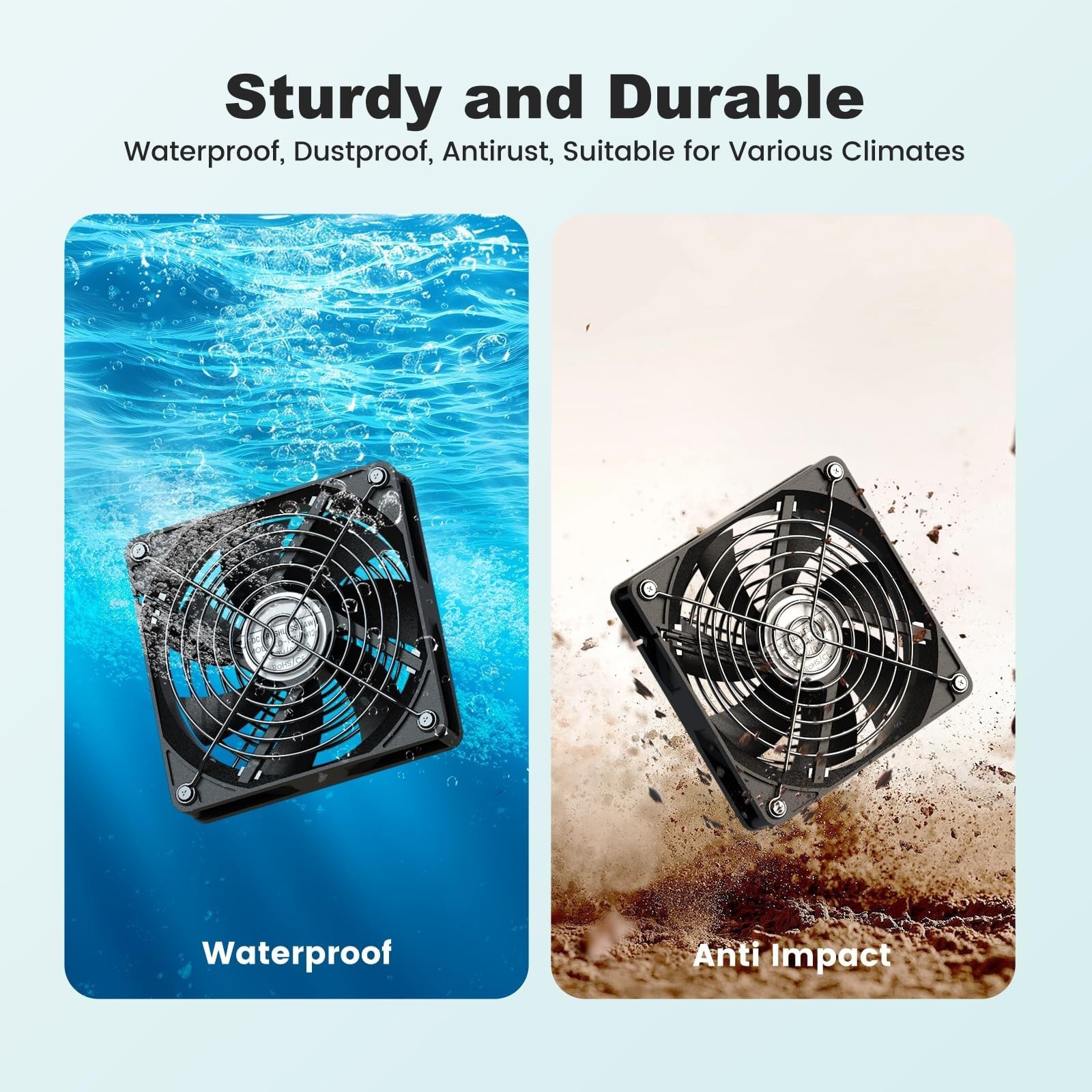 5.5” Solar Greenhouse Fan 2 Kit, 30W Solar Powered Exhaust and Intake Chicke…
