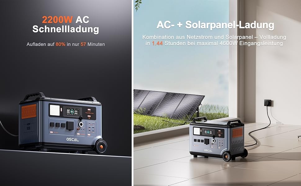 PowerMax 6000 Solargenerator LiFePO4 6000W OSCAL Portable Power Station 3600Wh