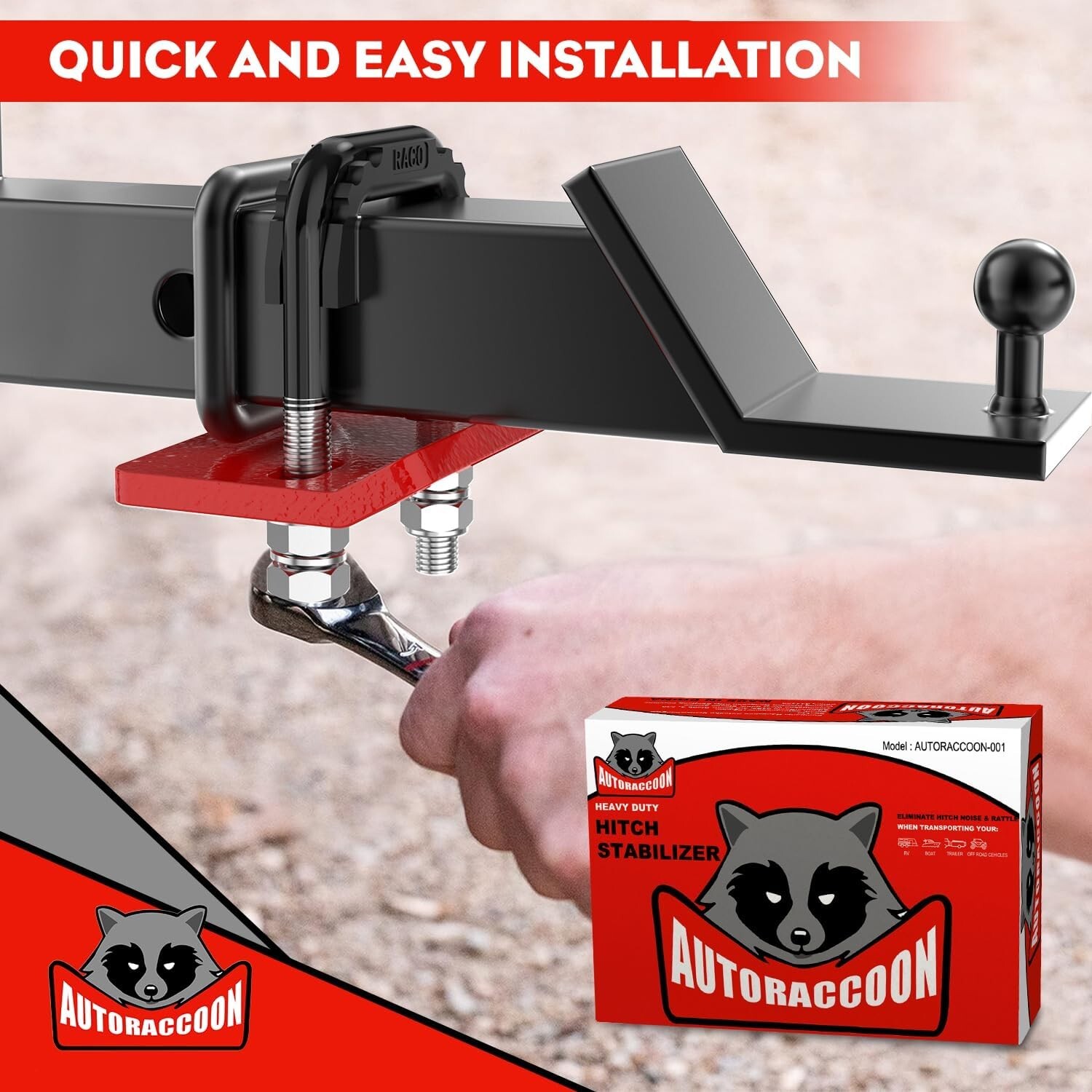 Hitch Tightener Anti-Rattle Clamp – Heavy Duty Hitch Stabilizer for 1.25″ and 2″