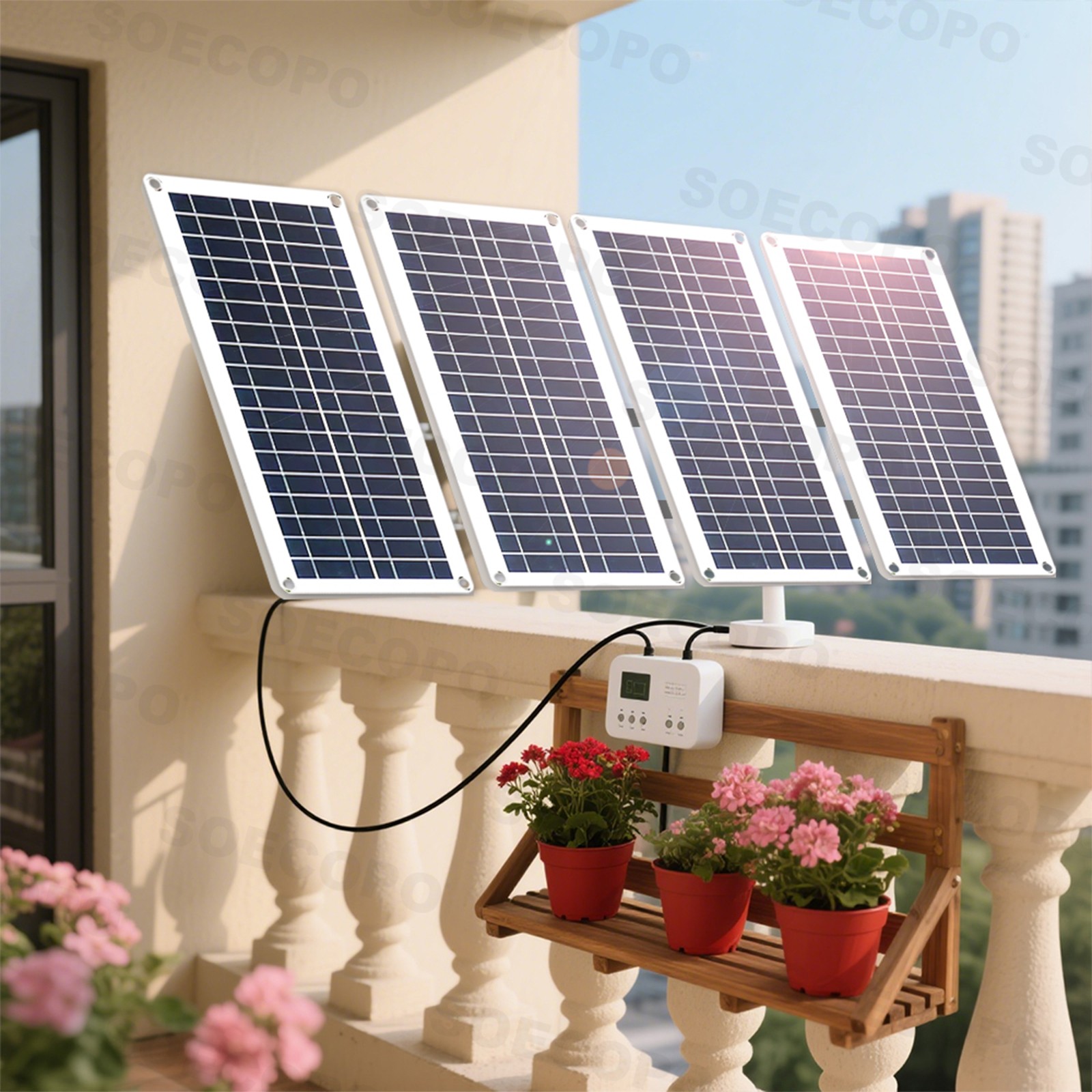 800W 4 x 200W PV Panel Kit – 100A Controller + 2M DC Cord for Home Balcony/RV4