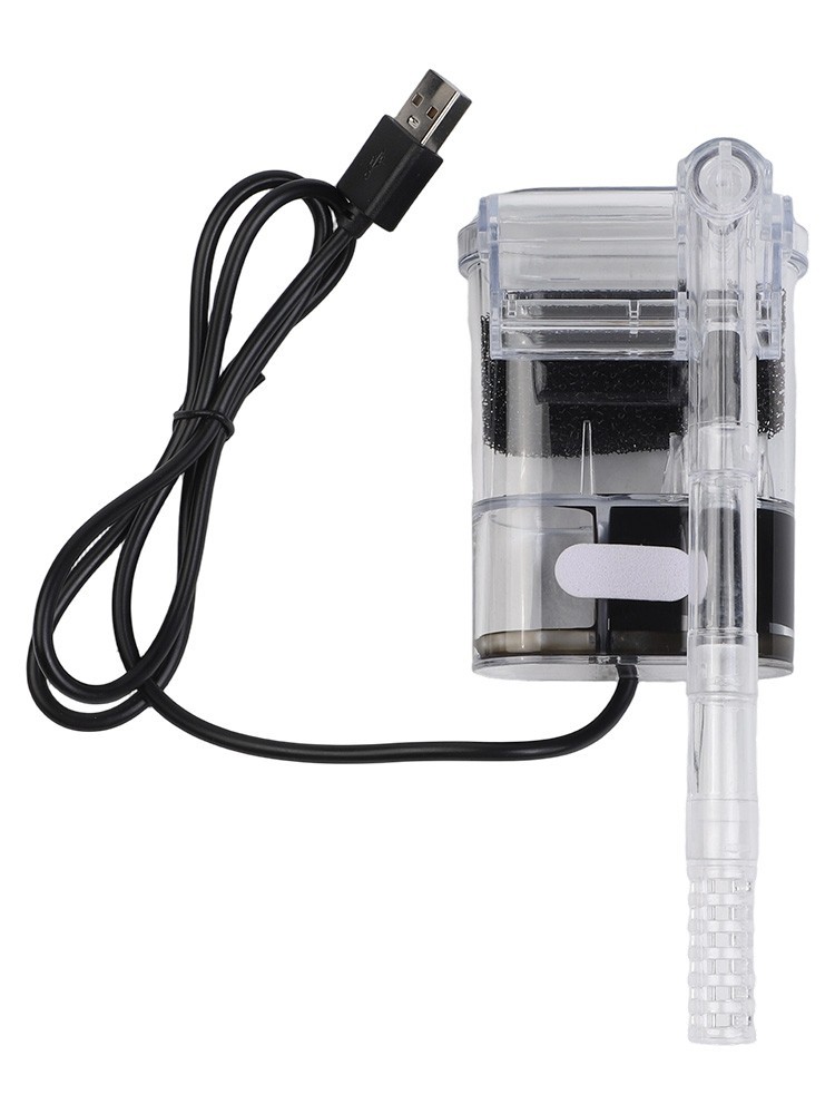 Wall Filter for Fish Tank with USB Pump and Adjustable Water Circulation