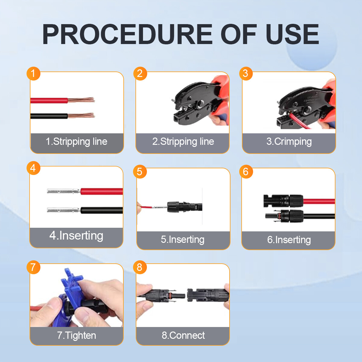 GEYA Solar Crimping Tool Kit PV Panel 14-10AWG Wire Connector & Kit for PV Cable