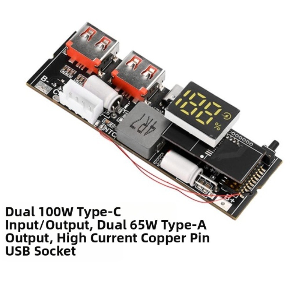 Power Bank Module Overcurrent Protection For Smartphones USB-C PD Input/output