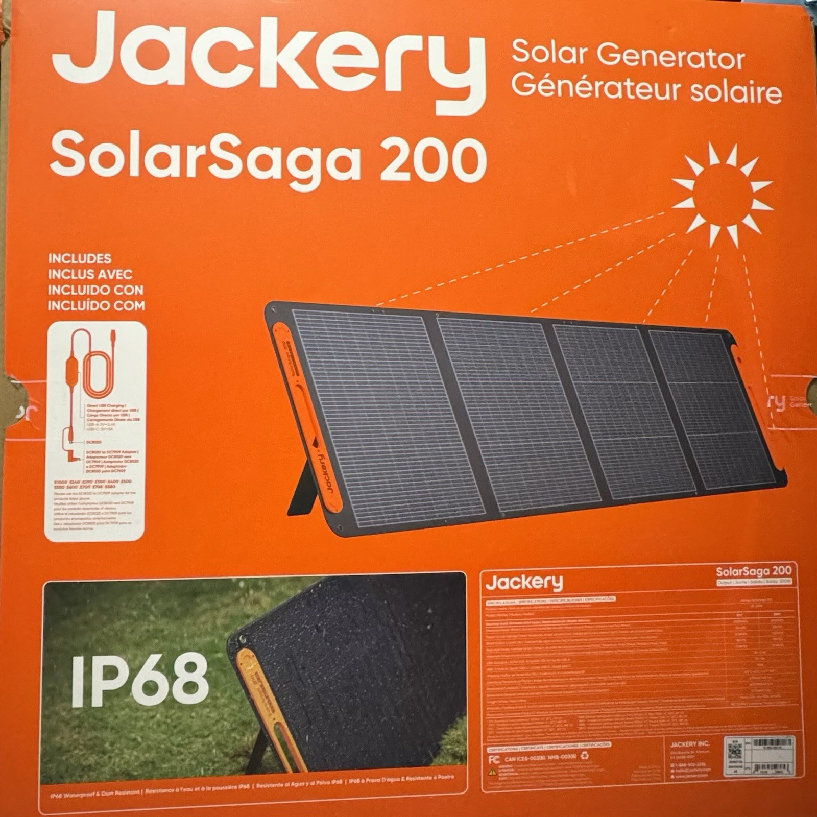 Jackery SolarSaga 200 Portable Foldable Monocrystalline IP68 Solar Panel
