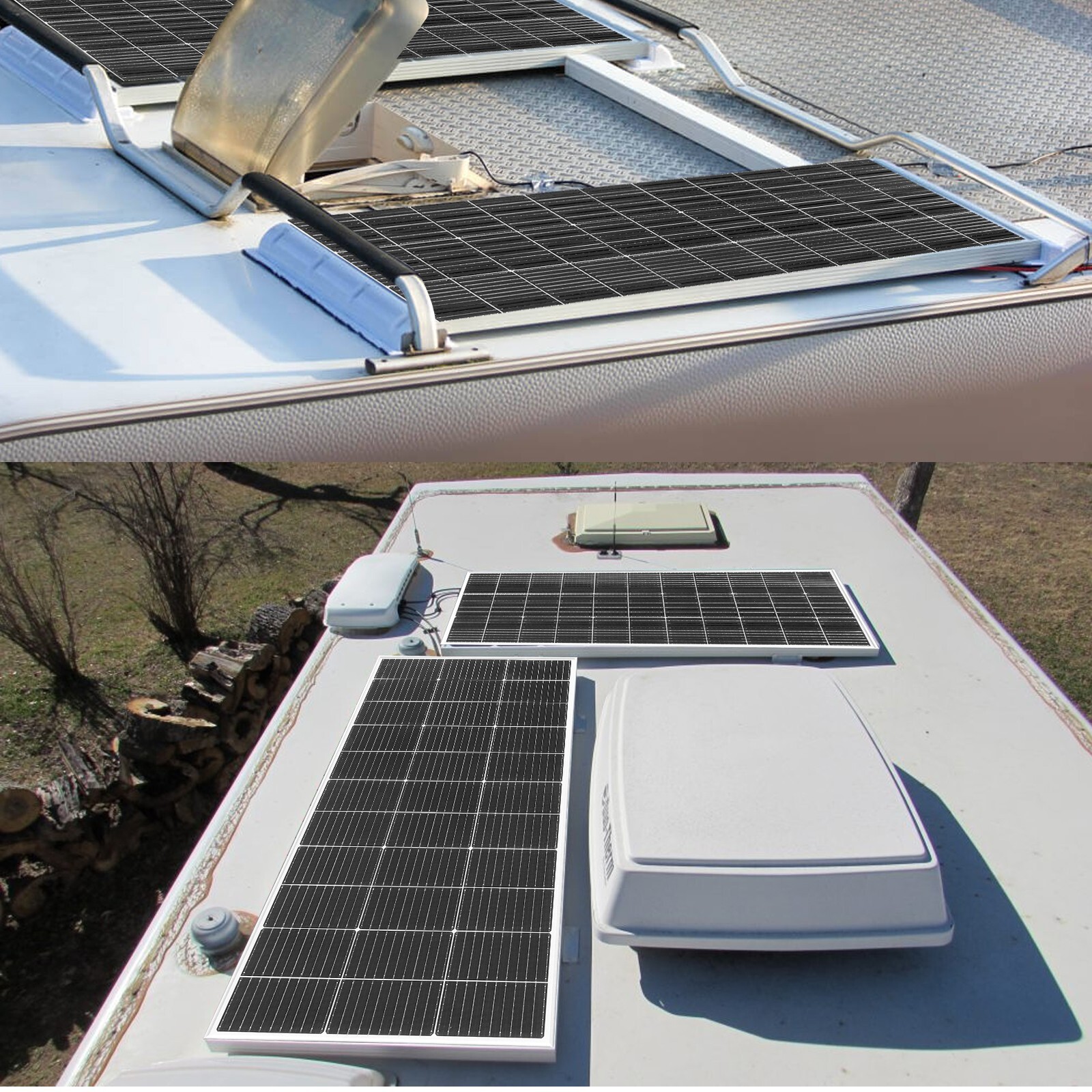 120W Watt Glass Solar Panel Monocrystalline PV Modul for RVs Camping Boat IP68