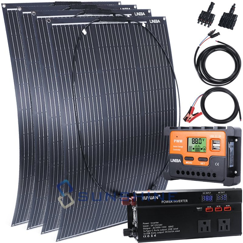 4000W Complete Solar Panel Kit Solar Power Generator Home 110V Off Grid System