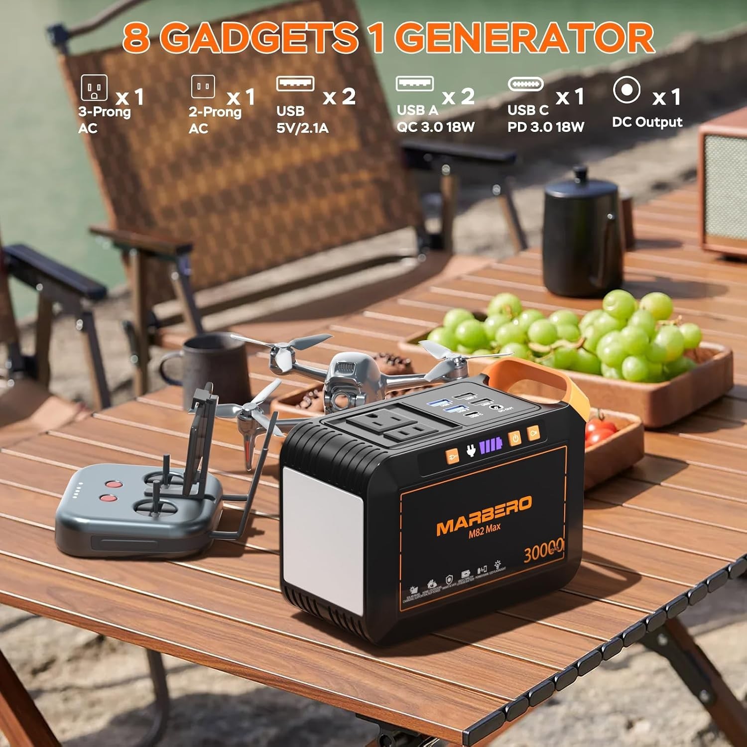 111Wh Solar Generator & 30W Panel – Lightweight Power Station for Adventure