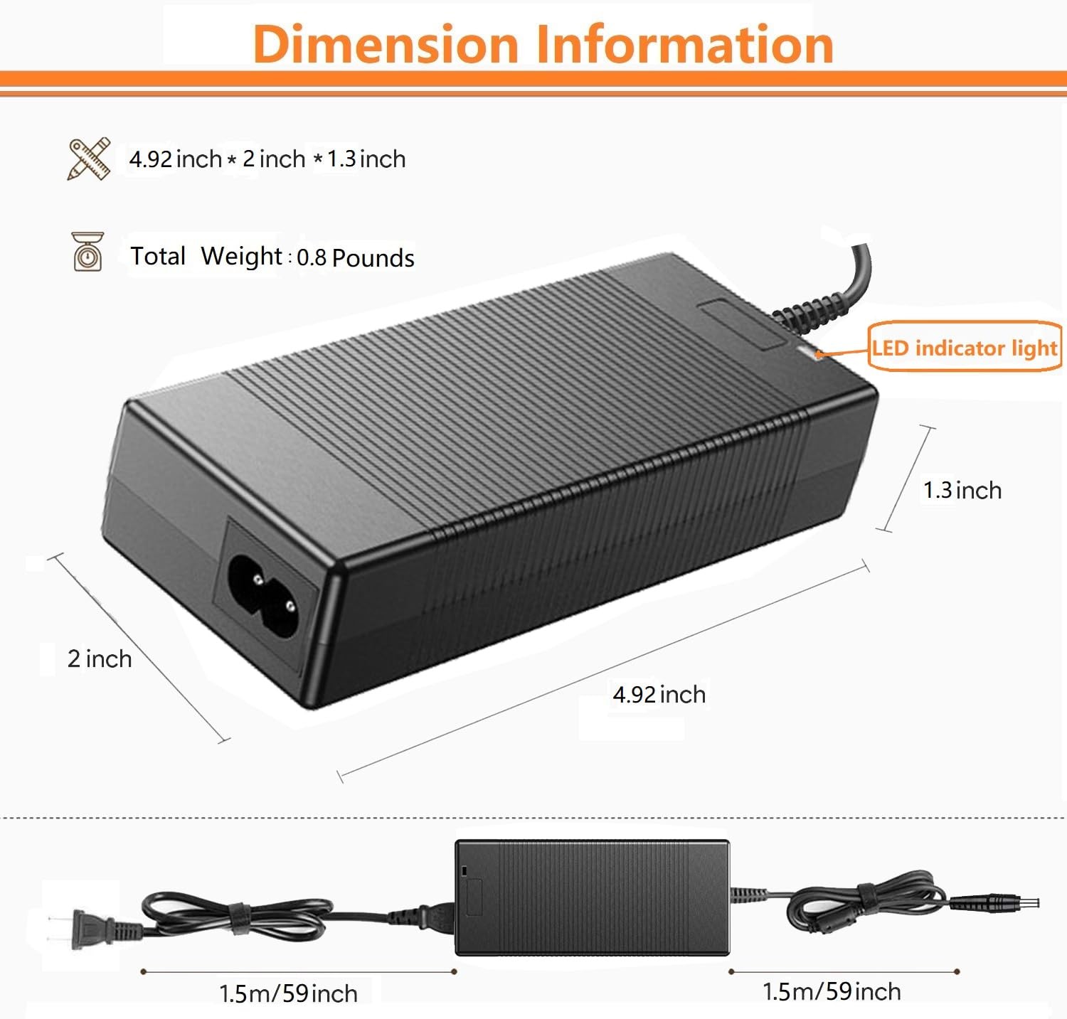 MJPOWER 90W Universal AC Adapter Charger for Portable Power Station 300W to 6…