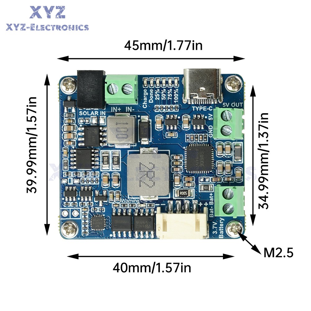 6-24V Solar Panel Power Management Module 5V 3A Supports MPPT, PD QC FCP SFCP
