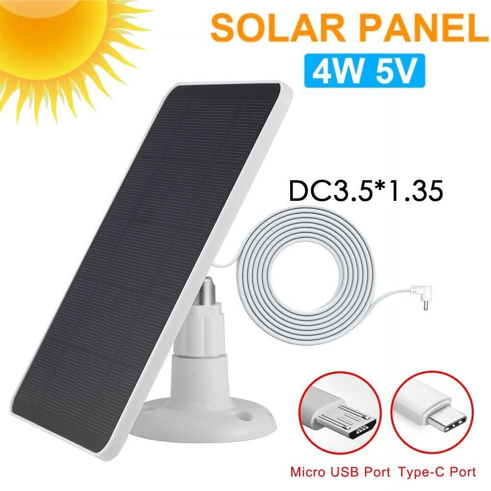 Solar Panel Charger Ring Spotlight Stick Up Camera Doorbell Solar Charger DC/USB