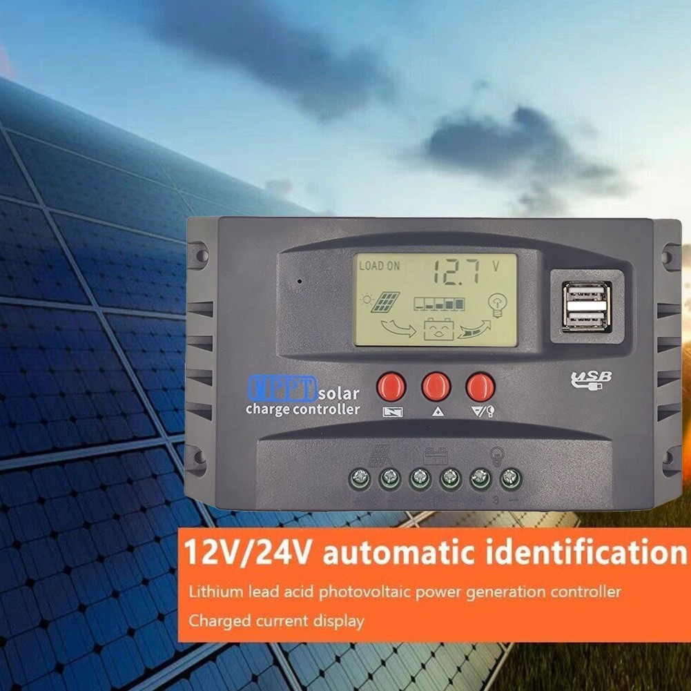 Smart For MPPT 30100A Solar Controller for 12V 24V LCD Display Charging