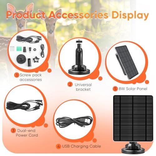 Solar Panel Kit for Trail Cameras – 3W, 5000mAh Battery, IP66 Waterproof, Huntin