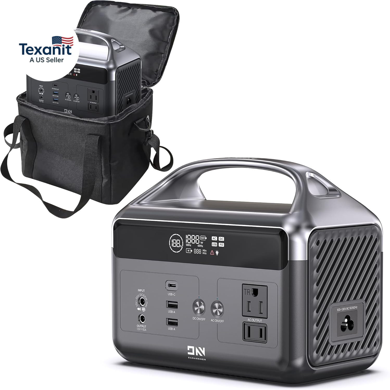 Portable Power Station 192Wh Lifepo4 Battery, Solar Generator with Storage Bag,