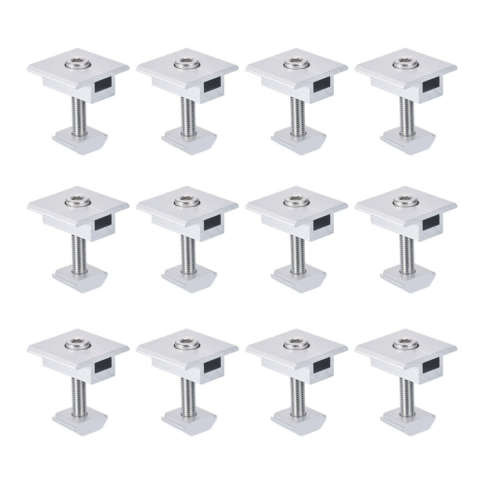 Solar Panel Middle Clamp 30mm Aluminium Solar Panel Mount Mid Clip 12Pcs