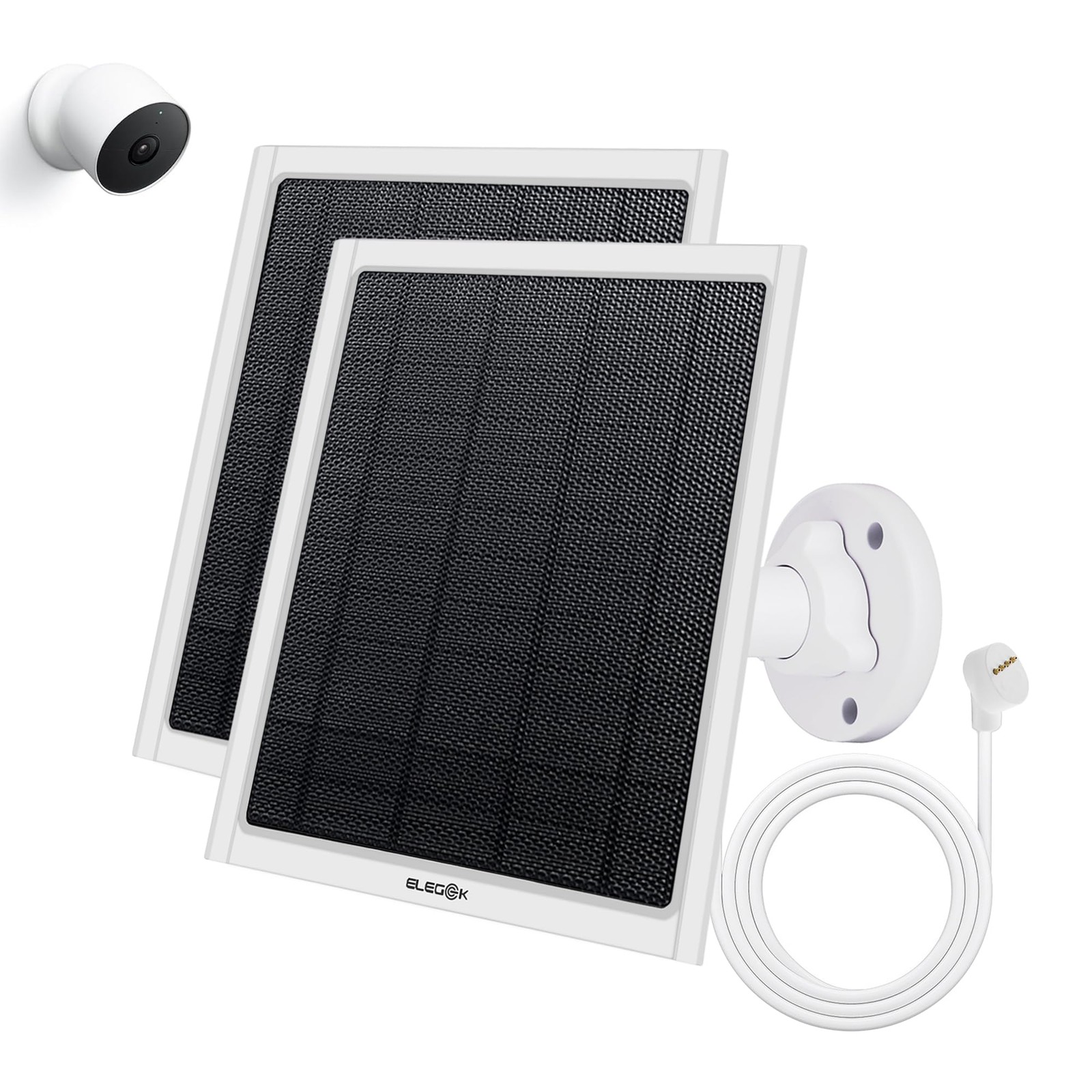 8W Solar Panel for Google Nest Camera Outdoor&Indoor Battery Version 2Pack
