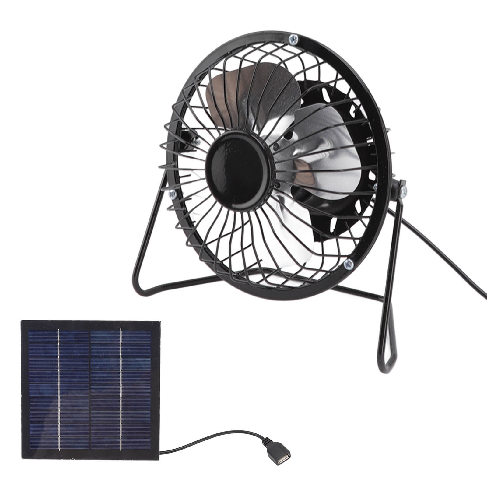 Portable Solar Panel Fan Mini USB Cooling Fan for Greenhouse RVs Camping Attic