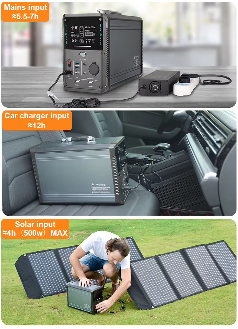 1380Wh 1500W Portable Power Station Solar Generator Lifepo4 Battery Station 1000