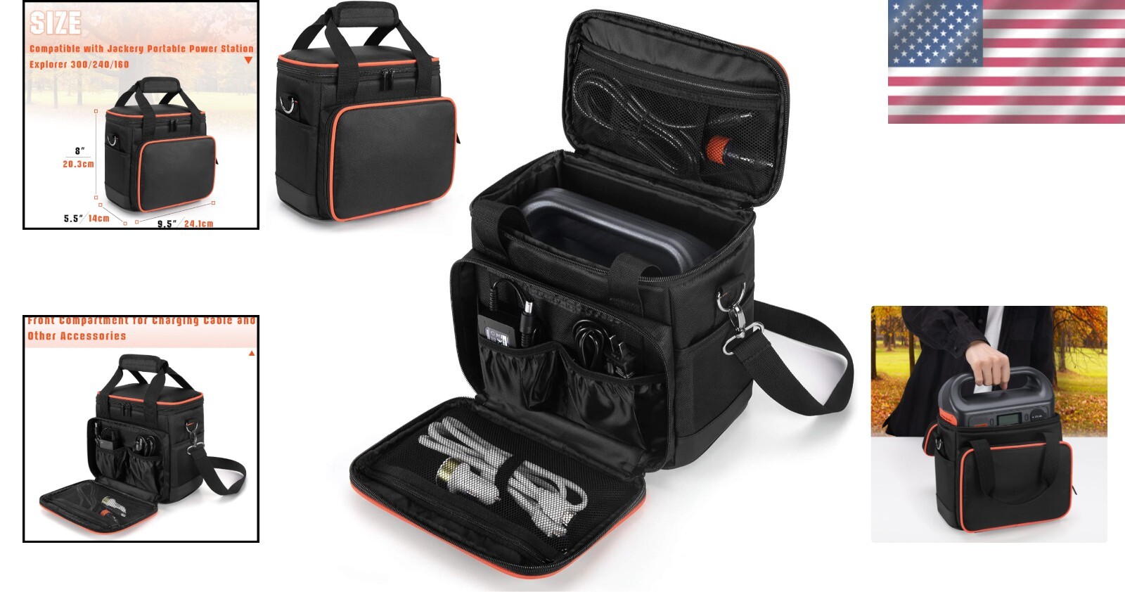 Durable Nylon Carrying Case for Jackery Explorer 160/240/300 Power Stations