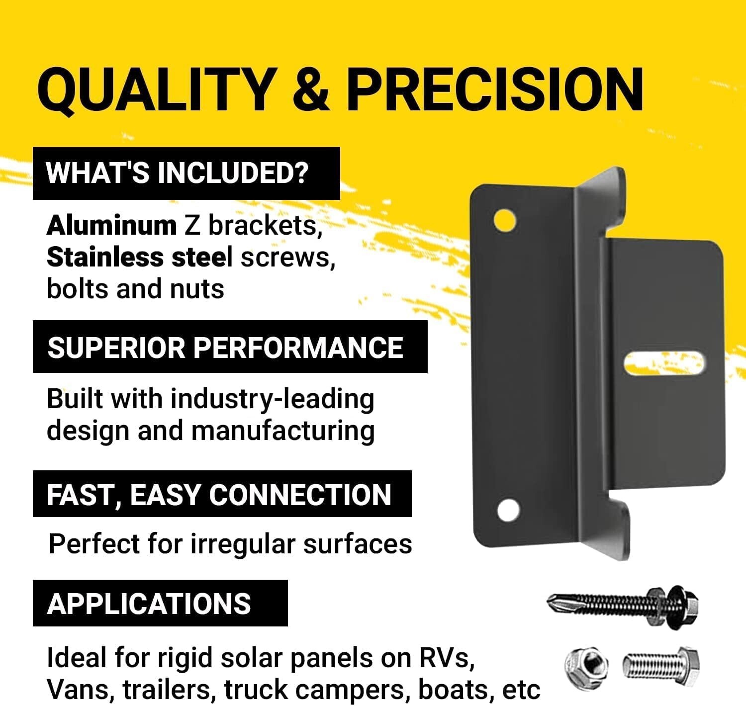 Compact Aluminum Z Bracket Mounts for Solar Panels – Lightweight & Versatile