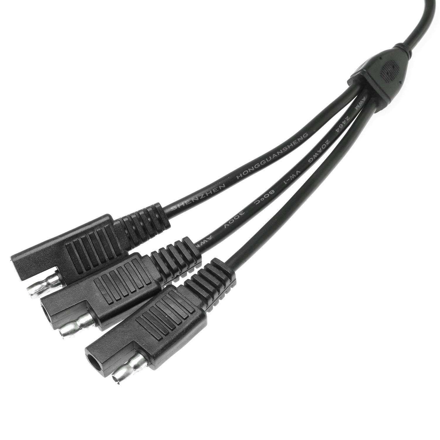 SAE Power Extension Cable 35cm 18AWG Y Splitter 1 to 3 Connector 2 Pin Quick …