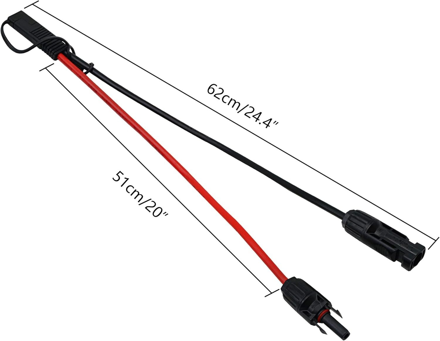 50cm Durable SAE Connector Cable with Waterproof Cap – Perfect for RV Solar