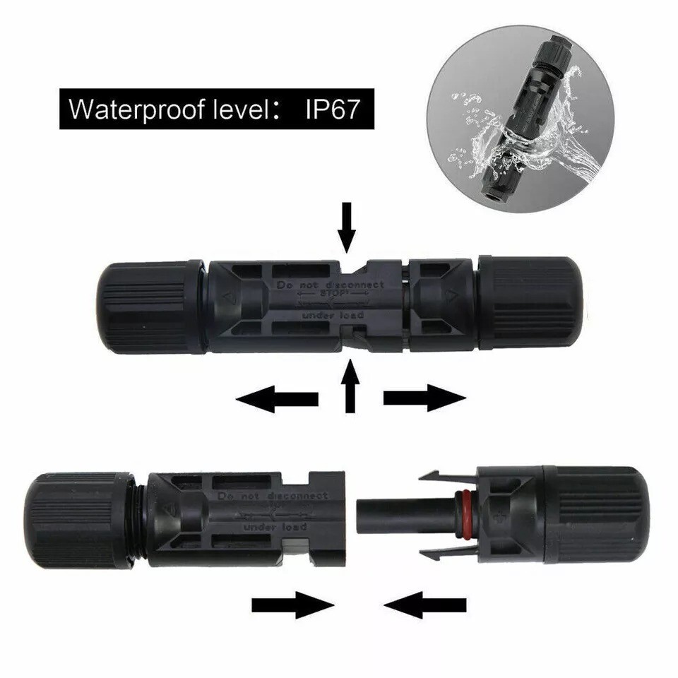 10 Pairs NEW Male + Female Fits MC4 Connector Wire – Solar Panel 30A Waterproof