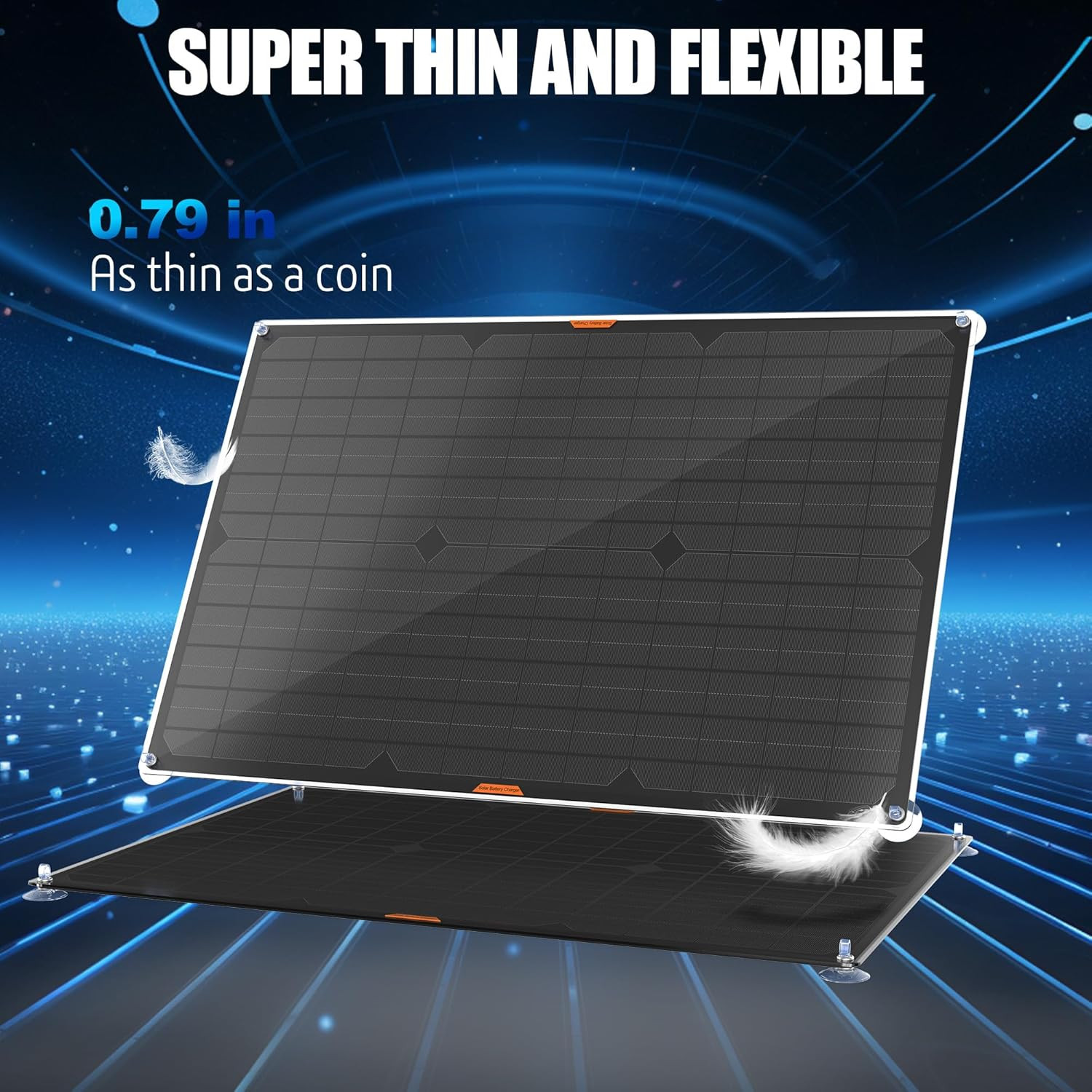 30W 12V Solar Trickle Charger Maintainer, Waterproof Portable Solar Panel Batter