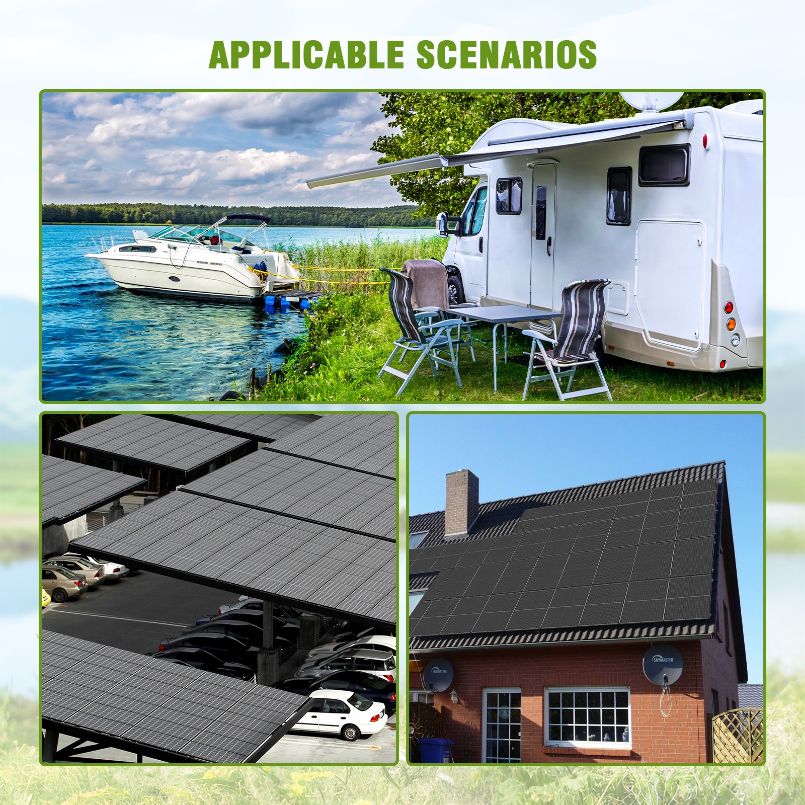 200W blackboard solar panel, 18BB , 25.5% efficient photovoltaic module