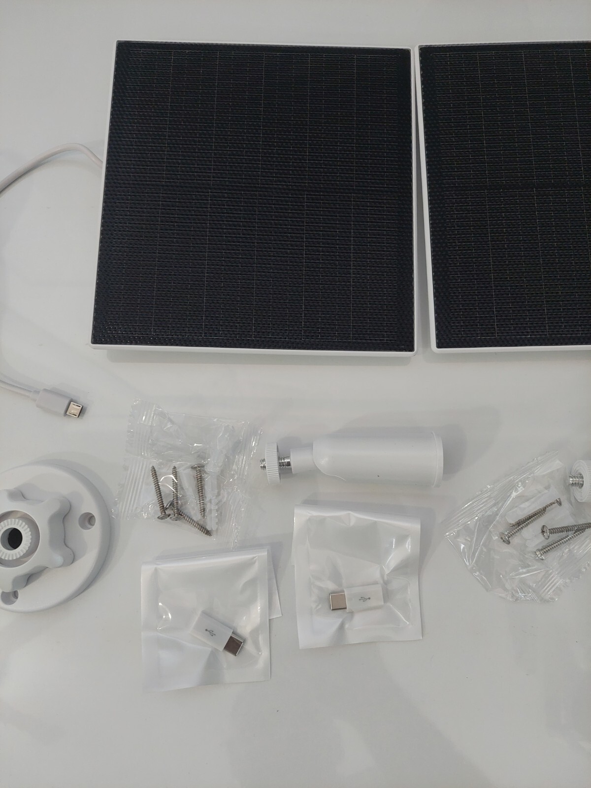 Solar Panel for Security Camera, 5W USB Solar Panel for Micro and USB-C 2 Pack