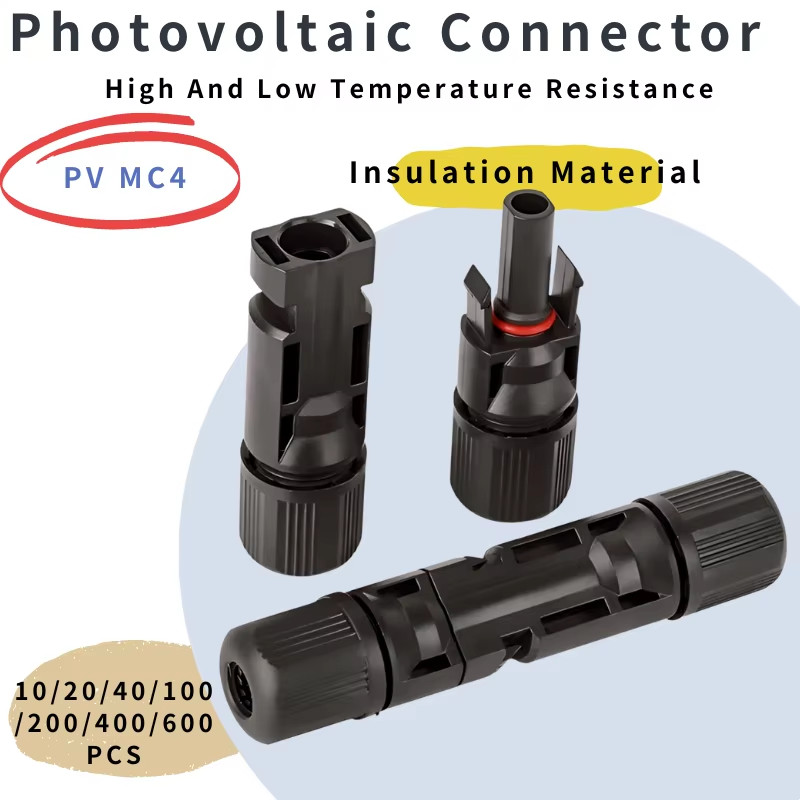 600/400/200/100/10Pcs Solar Panels Connectors Kit, PV Plug 1000V DC 30A, for Pho