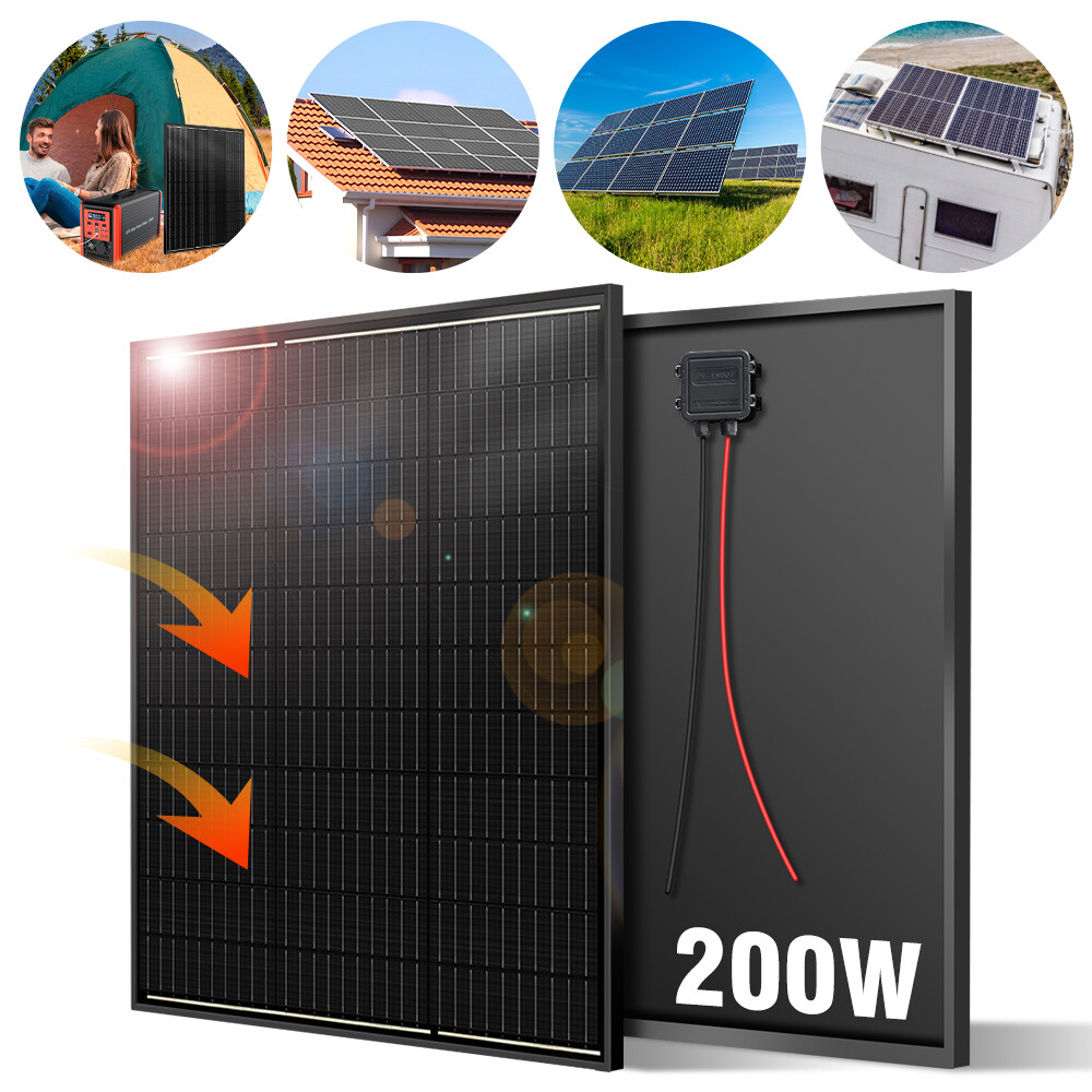 200W Watt 12V Monocrystalline Solar Panel RV Camping Home Off Grid Caravan Boat