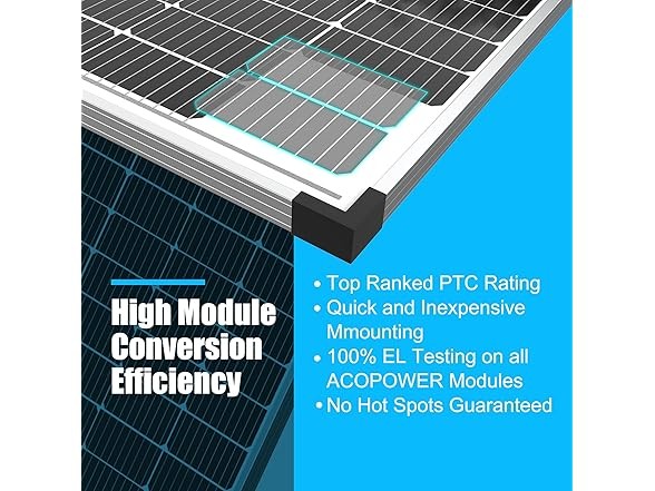 ACOPOWER HY175-12M ACOPOWERl 175Watt 12 Volt Solar Panel