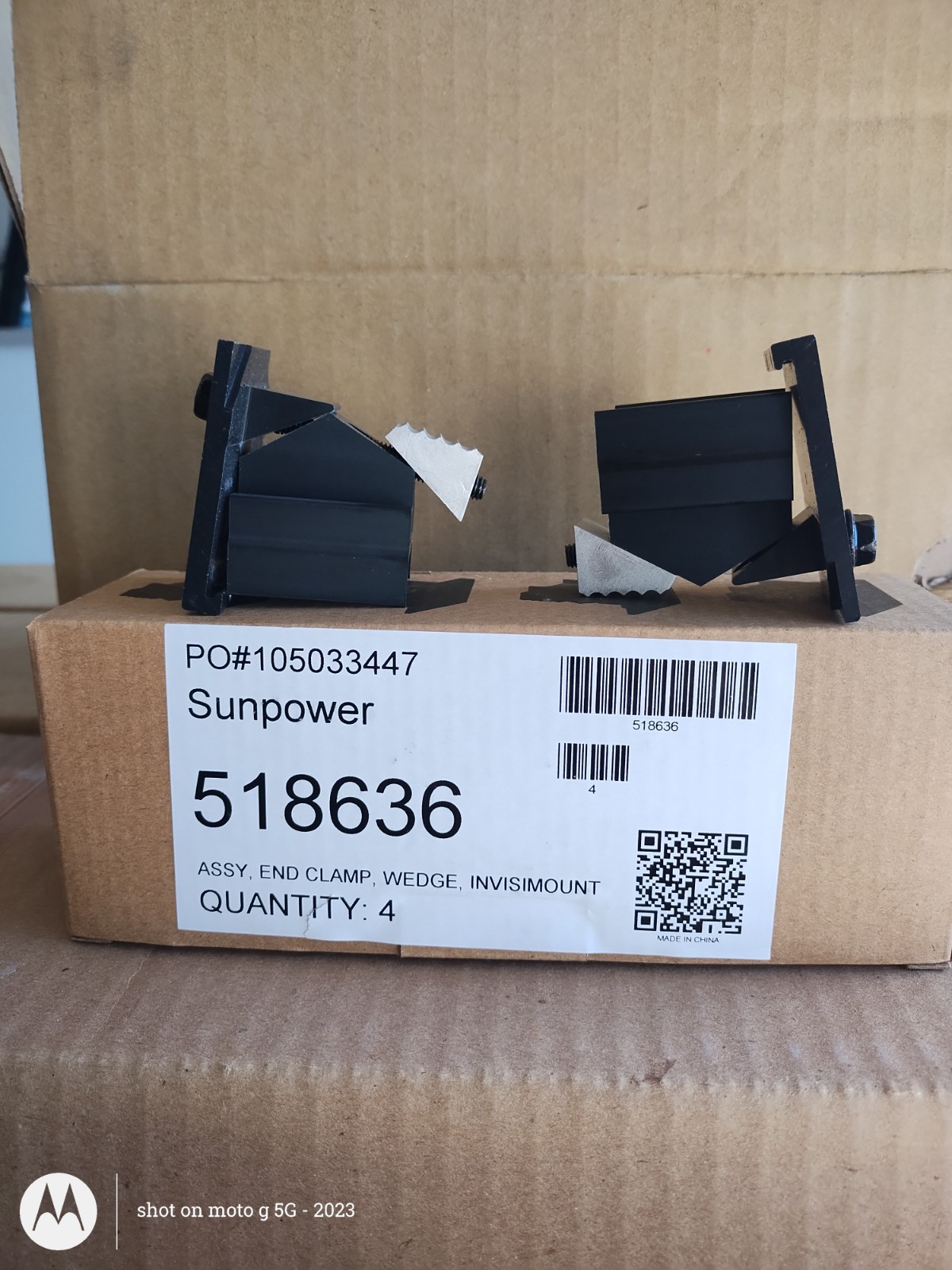 Sunpower End Clamp Assy p/n 518636 4 ps Pack FREE SHIPPING