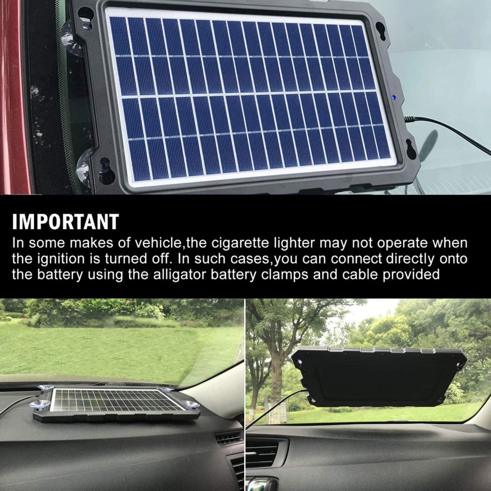 12 Volt 7.5W Battery Charger Solar Powered Panel for Car Dump Trailer Boat Marin
