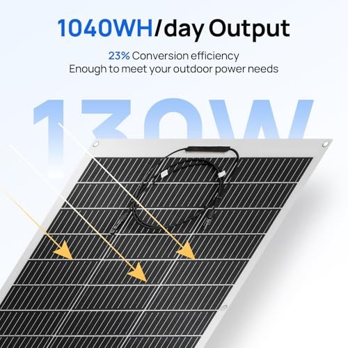 2pcs 130 Watt (260W) 12BB Flexible Solar Panels,23.5% High-Efficiency 2*130W