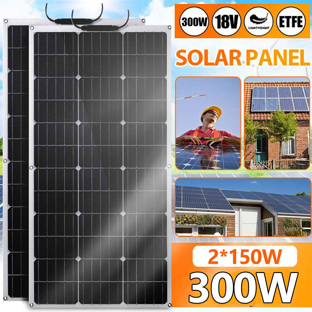 Panel Solar 300W De Kit 40A Controlador de Cargador Bateria Para Barco RV ATV