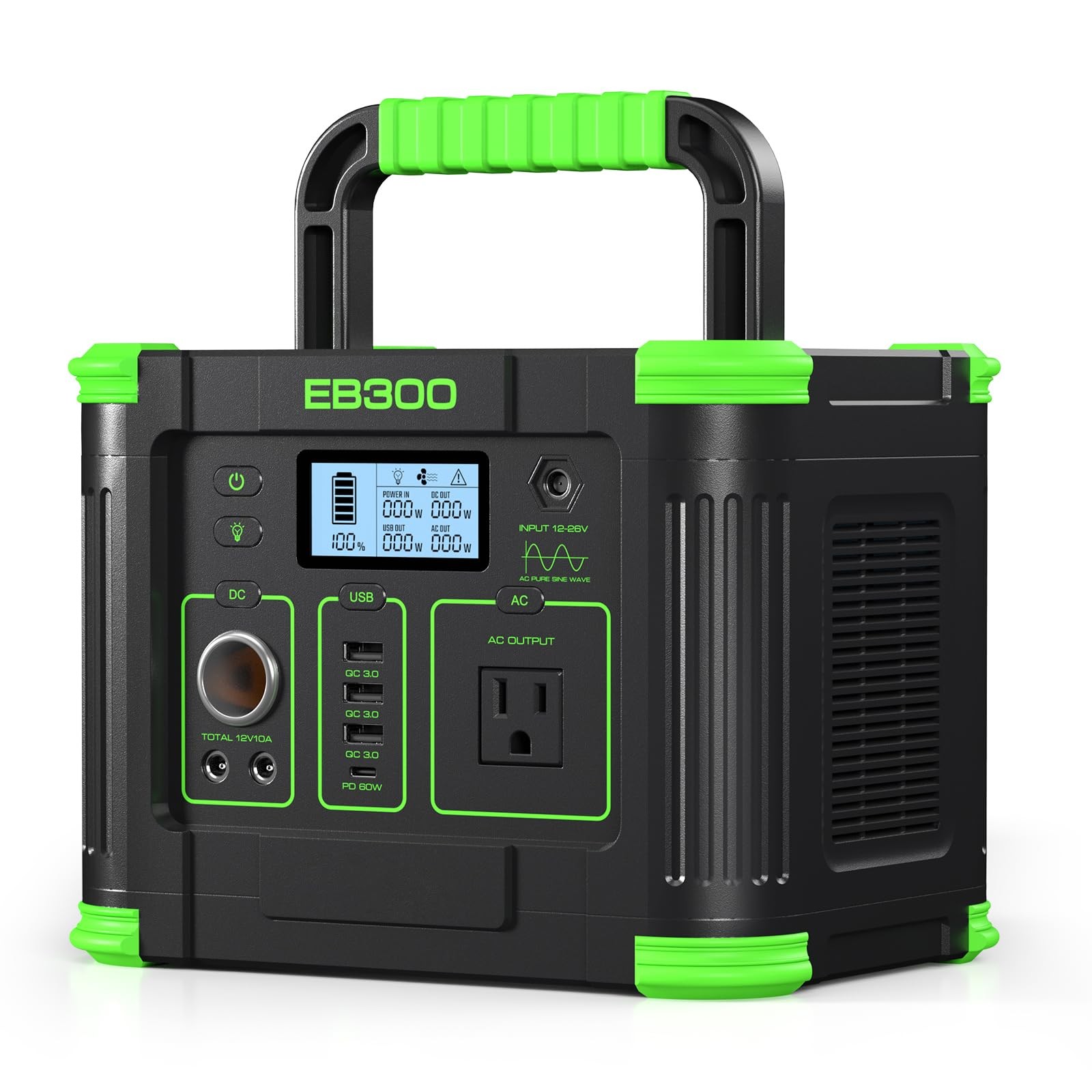 GRECELL Portable Power Station 330W, 288.6Wh Lithium Battery, 60W Fast Chargi…
