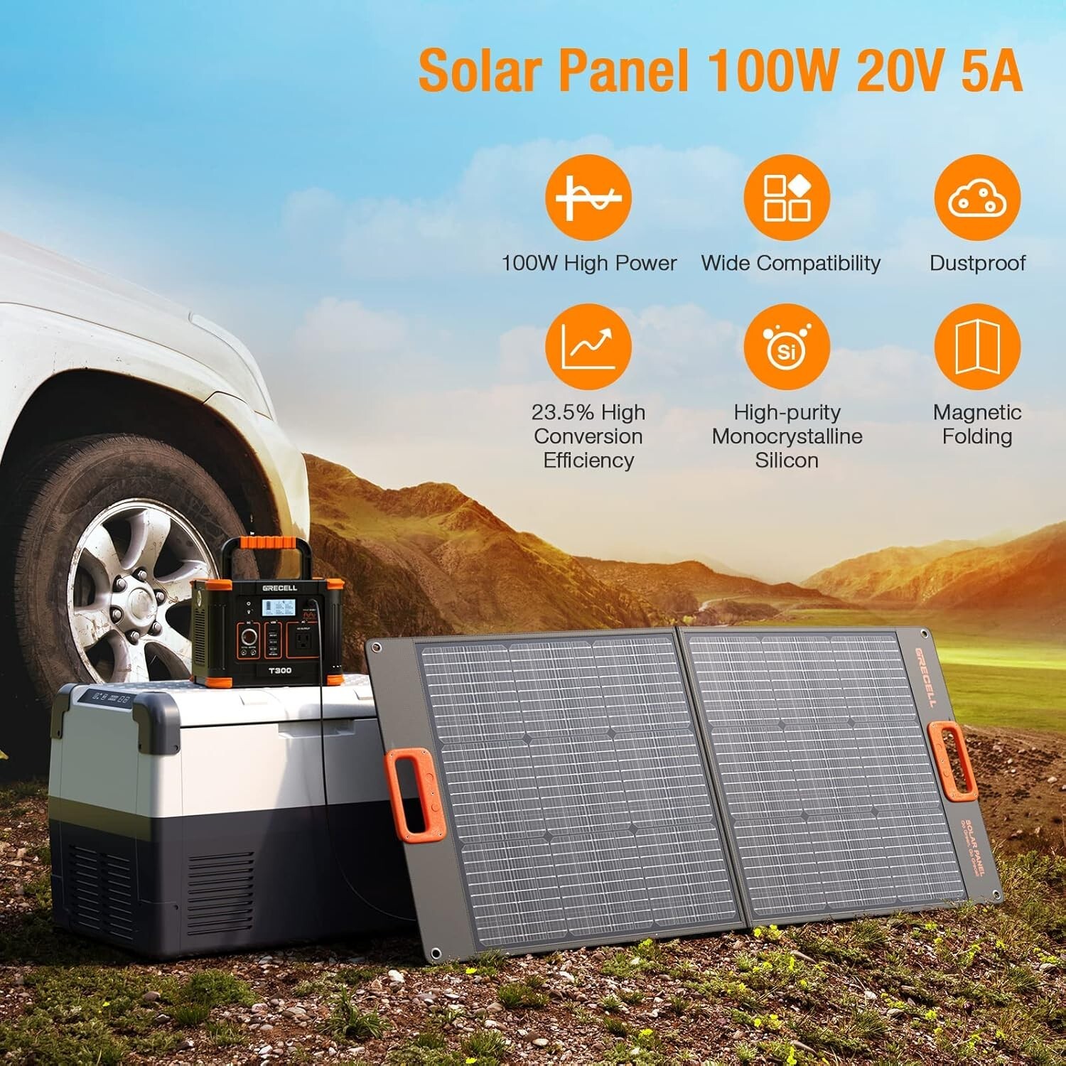 Foldable 100W Solar Charger – Efficient Energy for Your Outdoor Adventures