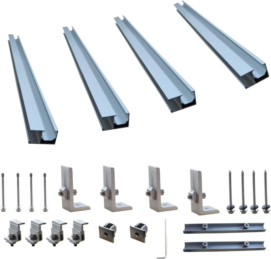 Adjustable Solar Panel Roof Mount Bracket Kit for Sloped Tin Roofs