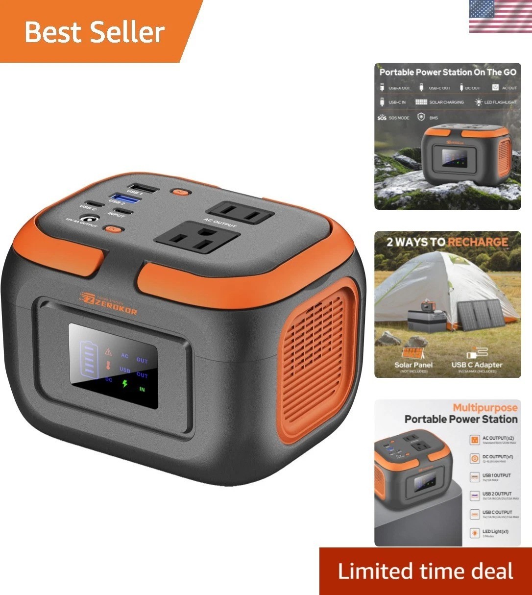 120W Portable Power Station – Reliable Power Bank for Camping Adventures