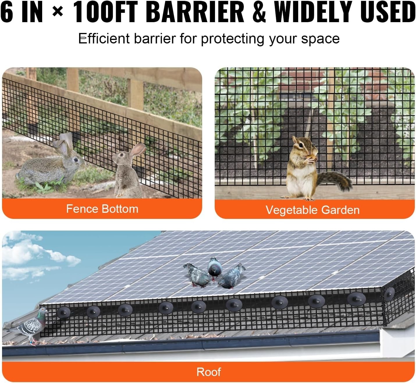 6 inch x 100ft , Critter Guard Roll Kit with 100pcs Aluminum Alloy Fasteners,…